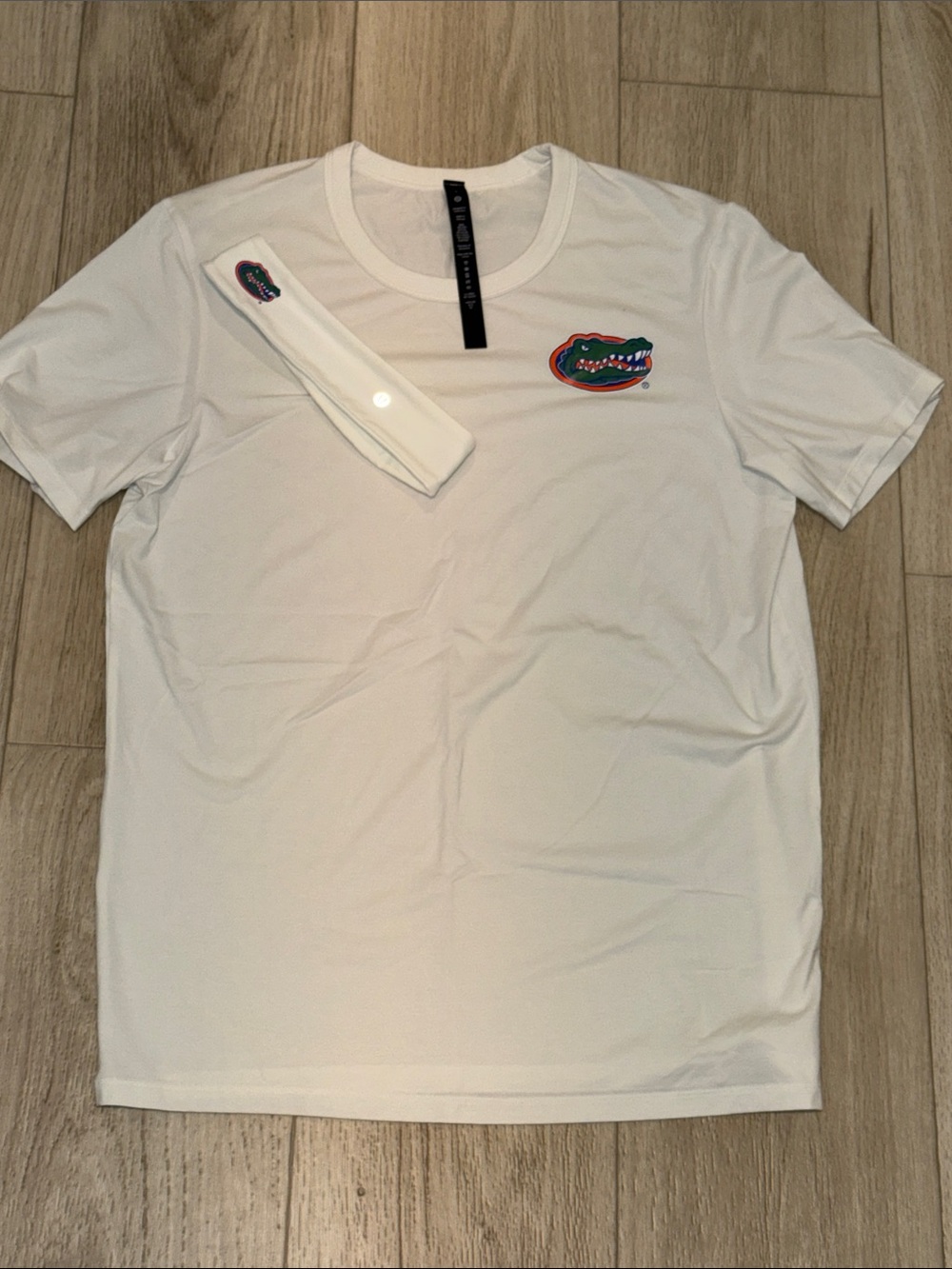 lululemon athletica White Crew Tee with Multicolor Gator Logo